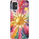 Samsung Galaxy M31s Uyumlu Psikedelik Galaksi ve Güneş Desenli Baskılı Silikon Kılıf