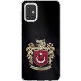 Samsung Galaxy M31s Uyumlu Türk Sembolü Kurt ve Bayrak Desenli Baskılı Silikon Kılıf