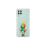 Samsung Galaxy M32 ile uyumlu Splash ahtapot Tasarımlı Slimfit şeffaf silikon kılıf