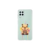 Samsung Galaxy M32 ile Uyumlu Splash Kapibara Tasarımlı Slimfit Şeffaf Silikon Kılıf