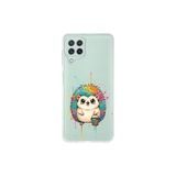 Samsung Galaxy M32 ile Uyumlu Splash Kirpi Tasarımlı Slimfit Şeffaf Silikon Kılıf