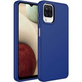 Samsung Galaxy M32 Kılıf Metal Çerçeve Lansman Silikon Kapak - Lacivert - Glx M32