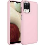 Samsung Galaxy M32 Kılıf Metal Çerçeve Lansman Silikon Kapak - Pembe - Glx M32
