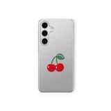 Samsung Galaxy M34 5G ile Uyumlu Cherry Tasarım Baskılı Şeffaf Kılıf 1