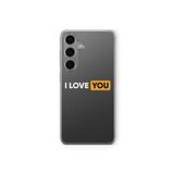 Samsung Galaxy M34 5G ile Uyumlu I love You Tasarım Baskılı Şeffaf Kılıf