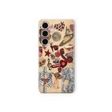 Samsung Galaxy M34 5G ile Uyumlu İskelet Kolaj Tasarım Baskılı Şeffaf Kılıf