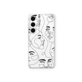 Samsung Galaxy M34 5G ile Uyumlu Line Art Tasarım Baskılı Şeffaf Kılıf 3