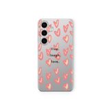 Samsung Galaxy M34 5G ile Uyumlu Live Laugh Love Tasarım Baskılı Şeffaf Kılıf