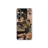 Samsung Galaxy M34 5G ile Uyumlu Sanatsal Kolaj Tasarım Baskılı Şeffaf Kılıf 5