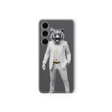 Samsung Galaxy M34 5G ile Uyumlu White Tiger Tasarım Baskılı Şeffaf Kılıf