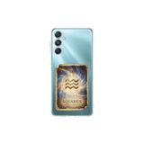 Samsung Galaxy M34 ile Uyumlu Burç Kartları Kova Tasarımlı Şeffaf Silikon Kılıf