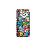Samsung Galaxy M34 ile Uyumlu Grafiti Create Art Tasarımlı Şeffaf Silikon Kılıf
