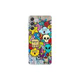 Samsung Galaxy M34 ile Uyumlu Grafiti Doodle Tasarımlı Şeffaf Silikon Kılıf