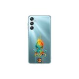 Samsung Galaxy M34 ile uyumlu Splash ahtapot tasarımlı şeffaf silikon kılıf