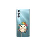 Samsung Galaxy M34 ile Uyumlu Splash Kirpi Tasarımlı Şeffaf Silikon Kılıf
