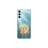 Samsung Galaxy M34 ile Uyumlu Splash Köpek Tasarımlı Şeffaf Silikon Kılıf
