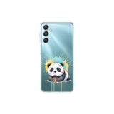 Samsung Galaxy M34 ile Uyumlu Splash Panda Tasarımlı Şeffaf Silikon Kılıf