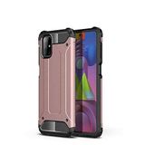 Samsung Galaxy M51 ile uyumlu Çİft Katman Koruyucu Crash Military Tank Kılıf - Rose Gold