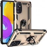 Samsung Galaxy M52 5g Kılıf Sofya Yüzüklü Silikon Kapak - Gold - 1 - Renkli