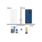 Samsung Galaxy M52 Beyaz Renk Uyumlu Lensli Arka Kapak + Tamir Seti + B7000 Yapıştırıcı Arka Cam Batarya Kapağı Pil Kapağı Lazer Kesim Back Cover Galaxy M52 Uyumlu