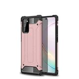 Samsung Galaxy Note 20 ile uyumlu Çİft Katman Koruyucu Crash Military Tank Kılıf - Rose Gold