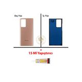 Samsung Galaxy Note 20 Ultra Bronz Renk Uyumlu Arka Kapak + B7000 Yapıştırıcı Arka Cam Batarya Kapağı Pil Kapağı Lazer Kesim Back Cover Galaxy Note 20 Ultra Uyumlu