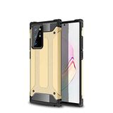Samsung Galaxy Note 20 Ultra ile uyumlu Çİft Katman Koruyucu Crash Military Tank Kılıf - Gold