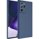 Samsung Galaxy Note 20 Ultra Kılıf Kadife Lansman Soft Yumuşak Liquid Silikon Kamera Korumalı Mara - Lacivert