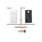 Samsung Galaxy Note 4 Beyaz Renk Uyumlu Arka Kapak + B7000 Yapıştırıcı Arka Cam Batarya Kapağı Pil Kapağı Lazer Kesim Back Cover Galaxy Note 4 Uyumlu