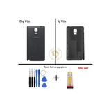 Samsung Galaxy Note 4 Siyah Renk Uyumlu Arka Kapak + Tamir Seti + B7000 Yapıştırıcı Arka Cam Batarya Kapağı Pil Kapağı Lazer Kesim Back Cover Galaxy Note 4 Uyumlu