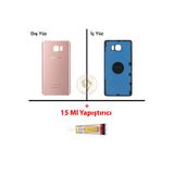 Samsung Galaxy Note 5 Rose Gold Renk Uyumlu Arka Kapak + B7000 Yapıştırıcı Arka Cam Batarya Kapağı Pil Kapağı Lazer Kesim Back Cover Galaxy Note 5 Uyumlu