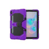 Samsung Galaxy P610 S6 Lite 10.4 Inctablet Kılıfı Kalemlikli Defender Tank Silikon Yüksek Koruma Mor