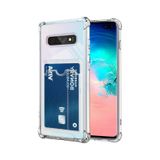 Samsung Galaxy S10 5g Uyumlu Kılıf Extra Köşe Korumalı Kartlıklı Cüzdanlı Silikon Kapak Şeffaf