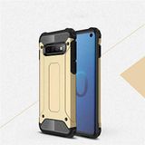 Samsung Galaxy S10E ile uyumlu Çİft Katman Koruyucu Crash Military Tank Kılıf - Gold