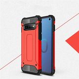 Samsung Galaxy S10E ile uyumlu Çİft Katman Koruyucu Crash Military Tank Kılıf - Kırmızı