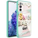Samsung Galaxy S20 Fe Kılıf Kamera Korumalı Bulut Desenli Renkli Sert Parlak Silikon Kapak Epoksi