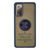 Samsung Galaxy S20 Fe Kılıf Montreal Yüzüklü Silikon Kapak - Lacivert-(5796)
