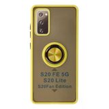 Samsung Galaxy S20 Fe Kılıf Montreal Yüzüklü Silikon Kapak - Sarı-(5796)