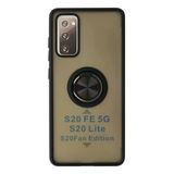 Samsung Galaxy S20 Fe Kılıf Montreal Yüzüklü Silikon Kapak - Siyah-(5796)