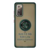 Samsung Galaxy S20 Fe Kılıf Montreal Yüzüklü Silikon Kapak - Yeşil-(5796)