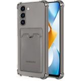 Samsung Galaxy S20 FE Uyumlu Kılıf Darbe Emici Kartlıklı Cüzdanlı Silikon Kapak - Füme