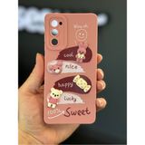 Samsung Galaxy S20 Fe Uyumlu Kılıf Tasarımlı Desenli Kamera Korumalı Tavşan Pembe Yumuşak Silikon Kapak - Cute Sweet