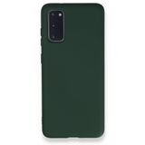 Samsung Galaxy S20 Kılıf Nano Içi Kadife Silikon - Koyu Yeşil