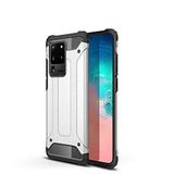Samsung Galaxy S20 Ultra ile uyumlu Çİft Katman Koruyucu Crash Military Tank Kılıf - Gri