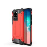 Samsung Galaxy S20 Ultra ile uyumlu Çİft Katman Koruyucu Crash Military Tank Kılıf - Kırmızı