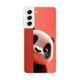 Samsung Galaxy S21 FE Uyumlu Şeffaf Kılıf 4 Peluş Panda Tasarımlı