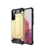 Samsung Galaxy S21 ile uyumlu Çİft Katman Koruyucu Crash Military Tank Kılıf - Gold