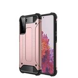Samsung Galaxy S21 Plus ile uyumlu Çİft Katman Koruyucu Crash Military Tank Kılıf - Rose Gold