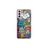 Samsung Galaxy S21 Plus ile Uyumlu Grafiti Create Art Tasarımlı Şeffaf Silikon Kılıf