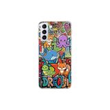 Samsung Galaxy S21 Plus ile Uyumlu Grafiti Mini Tasarımlı Şeffaf Silikon Kılıf